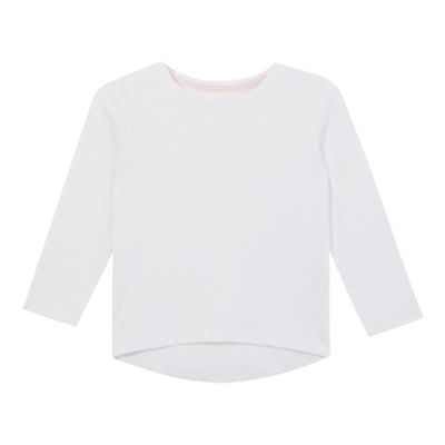 bluezoo Girls' white long sleeved t-shirt